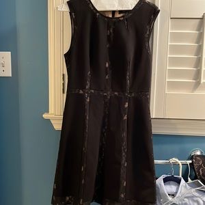 BCBG black cocktail dress with lace detail